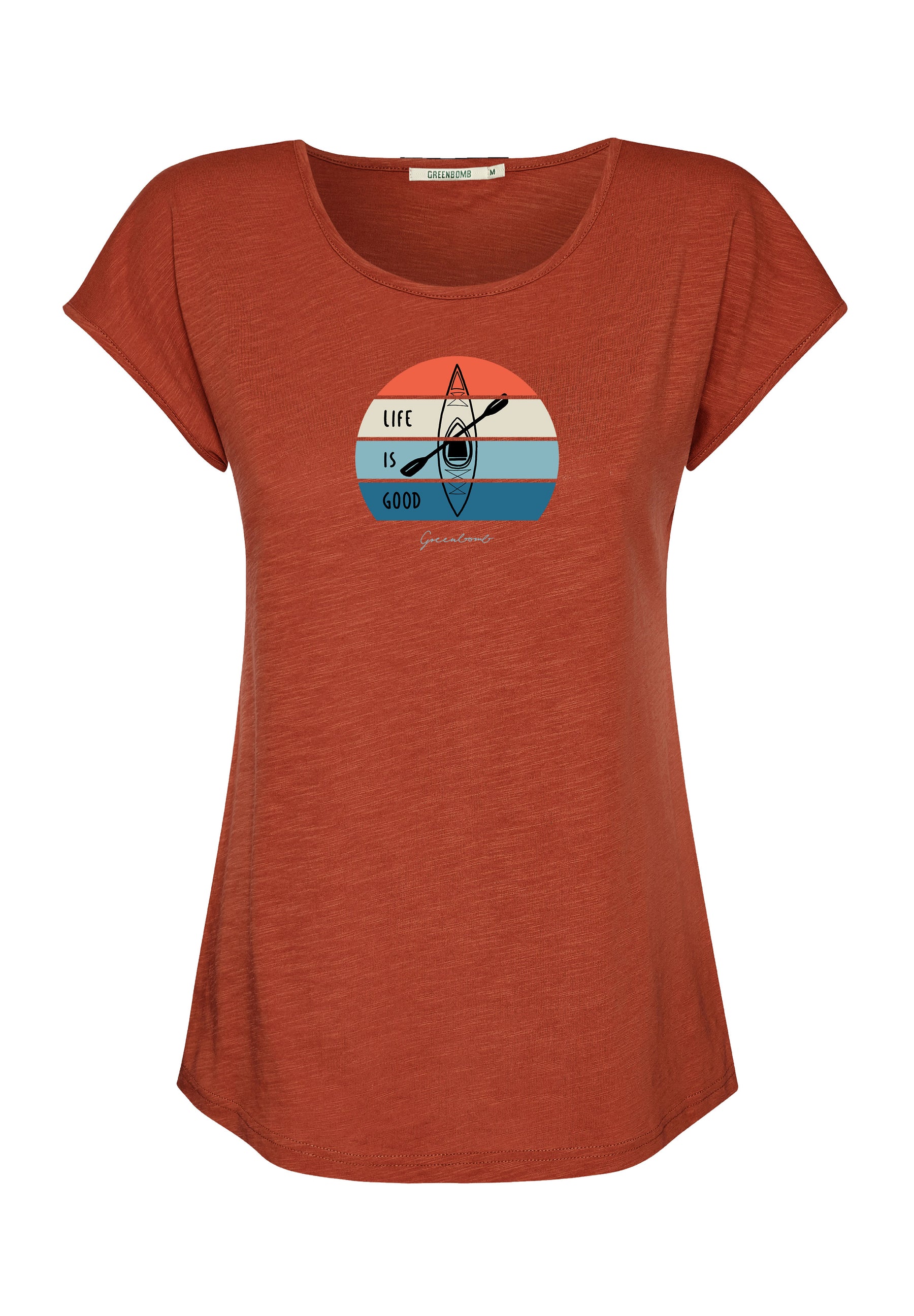 Clay Red: Lässiges T-Shirt aus Bio-Baumwolle für Damen [17234]