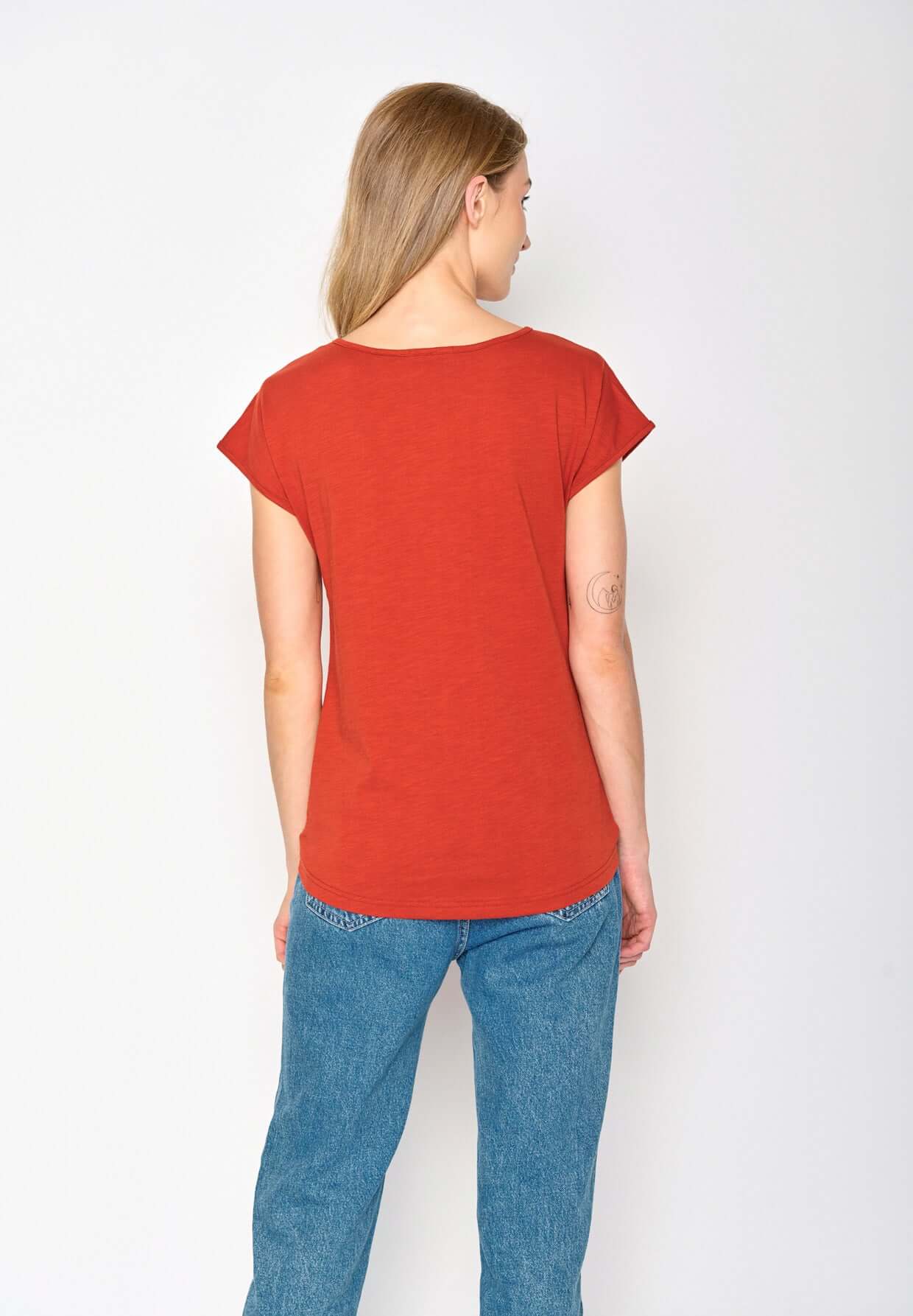 Rot:  Sportliches T-Shirt aus Bio-Baumwolle für Damen [17237]