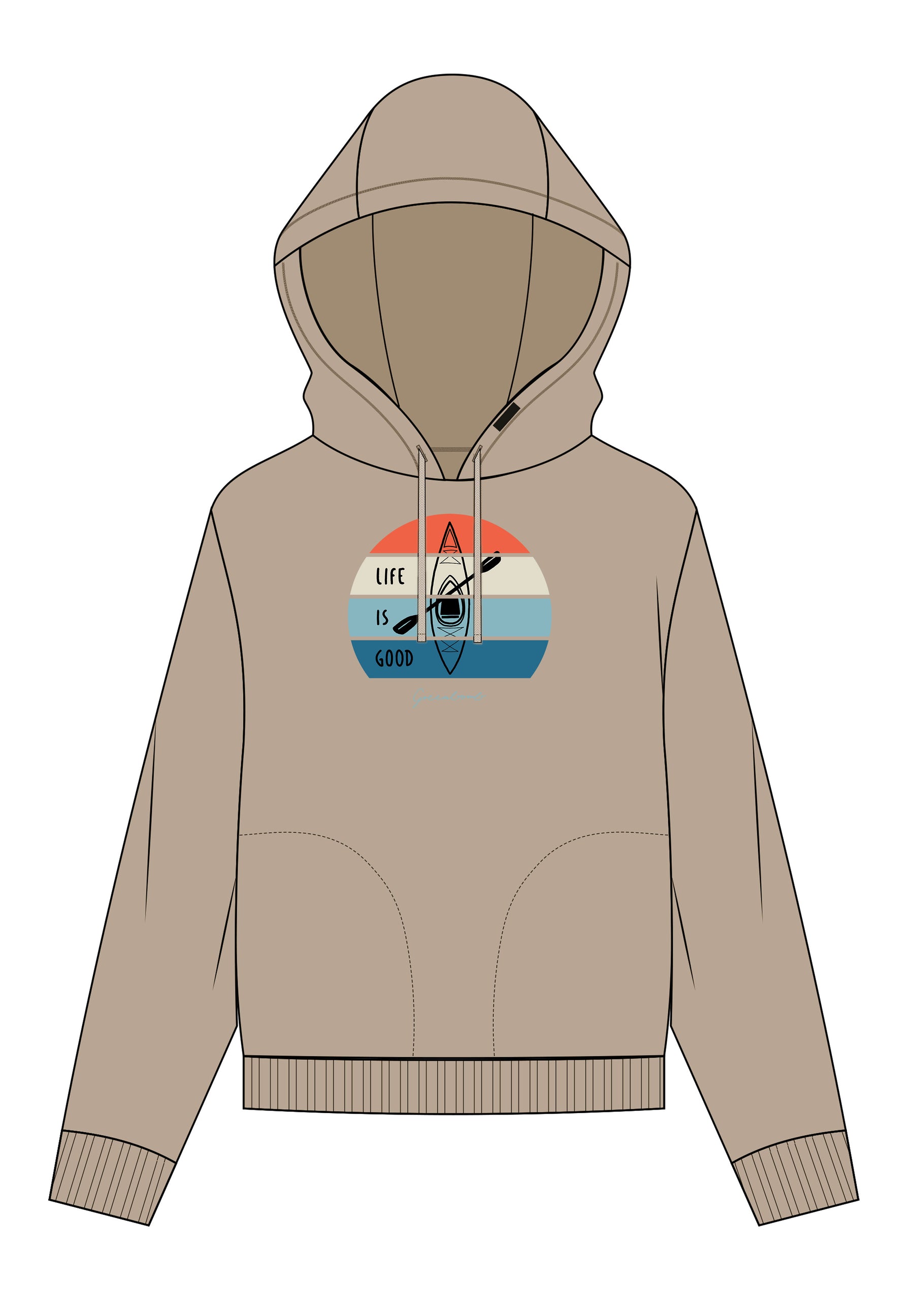 Latte: Gemütlicher Hoodie aus Bio-Baumwoll Mix für Damen [17244]