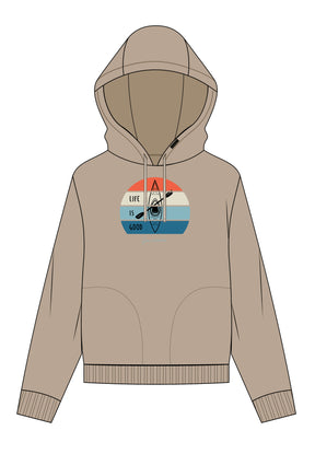 Latte: Gemütlicher Hoodie aus Bio-Baumwoll Mix für Damen [17244]