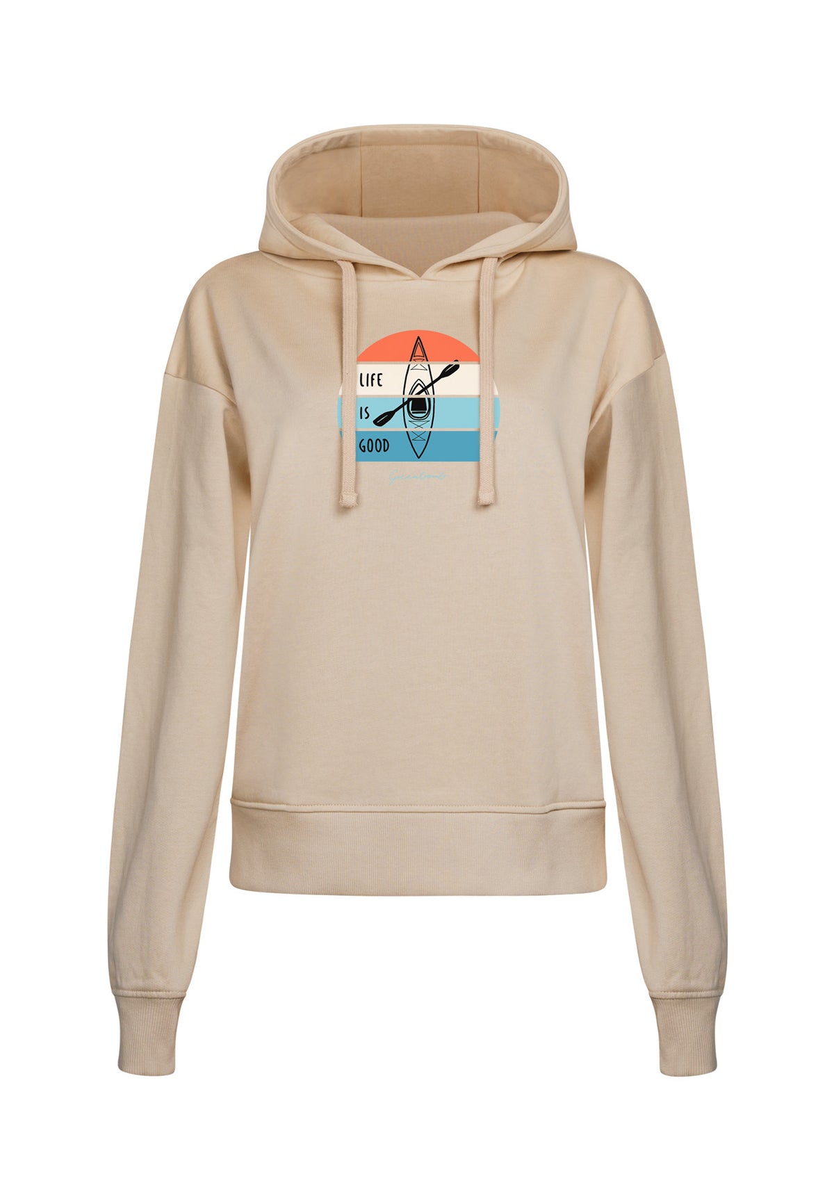 Latte: Gemütlicher Hoodie aus Bio-Baumwoll Mix für Damen [17245]