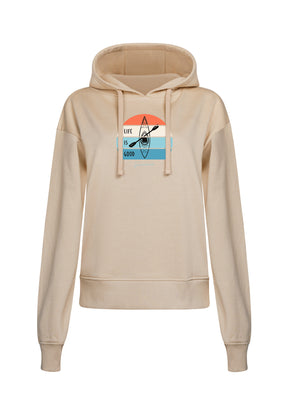 Braun:  Gemütlicher Hoodie aus Bio-Baumwoll Mix für Damen [17245]