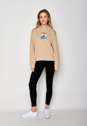 Braun:  Gemütlicher Hoodie aus Bio-Baumwoll Mix für Damen [17246]