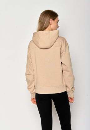 Latte: Gemütlicher Hoodie aus Bio-Baumwoll Mix für Damen [17248]