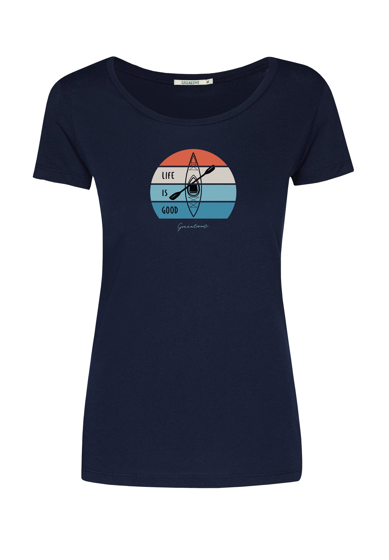 Navy: Sportliches T-Shirt aus Bio-Baumwolle für Damen [17255]