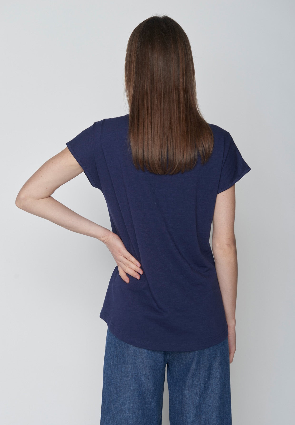 Blau:  Sportliches T-Shirt aus Bio-Baumwolle für Damen [17263]