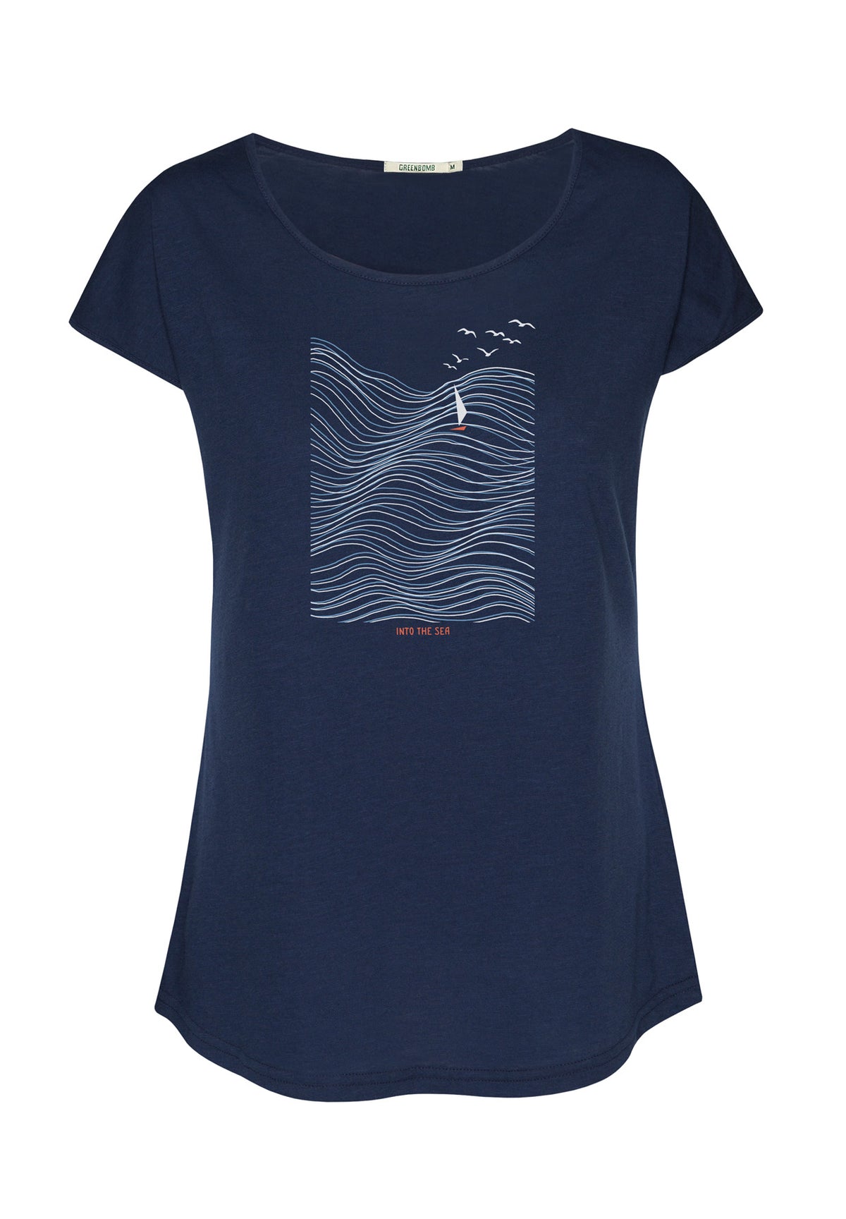 Navy: Lässiges T-Shirt aus Bio-Baumwolle für Damen [17264]