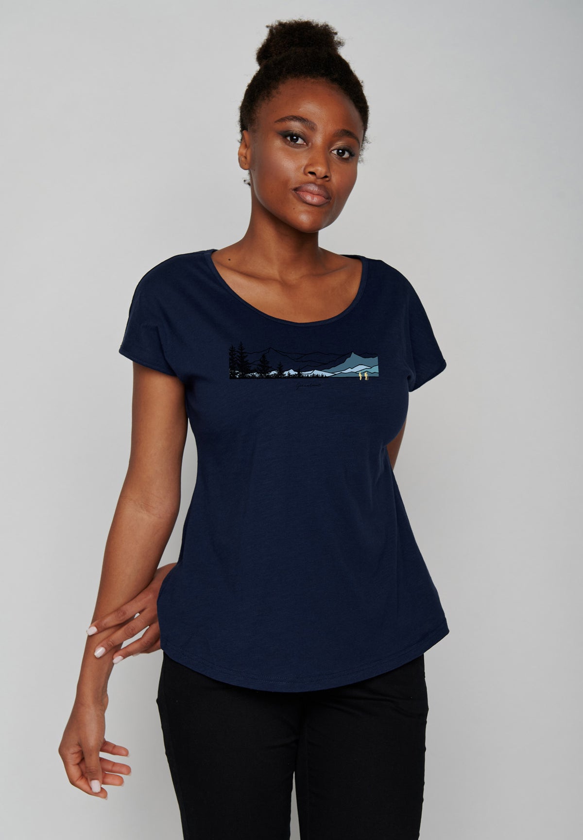 Blau:  Sportliches T-Shirt aus Bio-Baumwolle für Damen [17277]