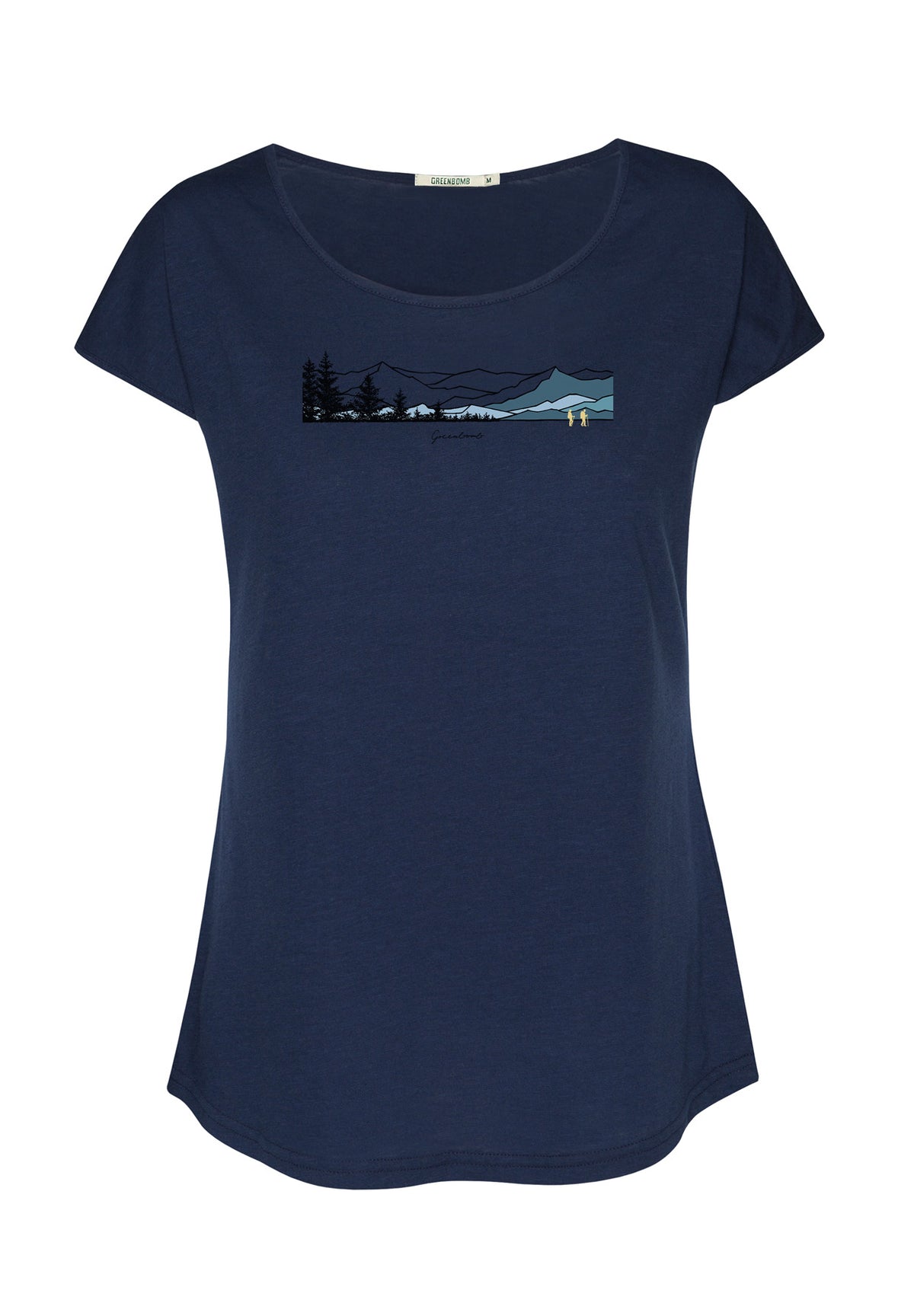 Navy: Lässiges T-Shirt aus Bio-Baumwolle für Damen [17280]