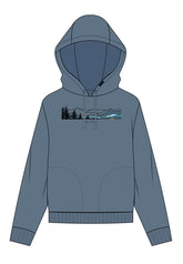 Blau:  Gemütlicher Hoodie aus Bio-Baumwoll Mix für Damen [17286]