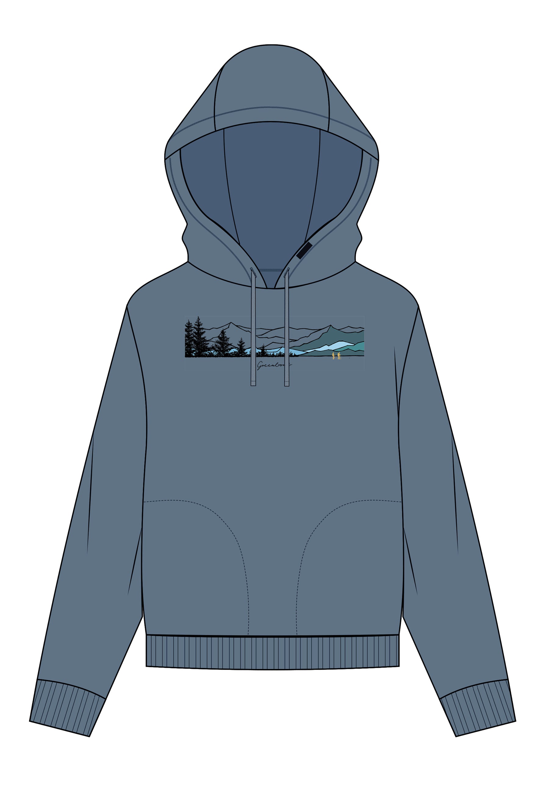 Blau:  Gemütlicher Hoodie aus Bio-Baumwoll Mix für Damen [17286]