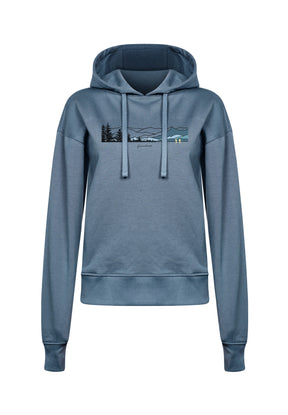 Blau:  Gemütlicher Hoodie aus Bio-Baumwoll Mix für Damen [17287]