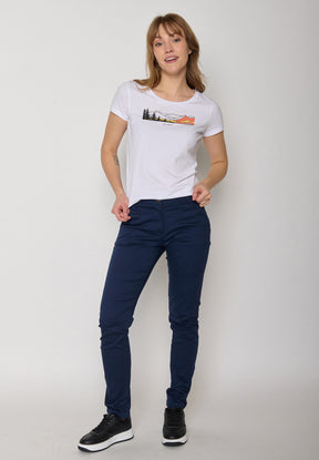 Weiß:  Lässiges T-Shirt aus Bio-Baumwolle für Damen [17292]