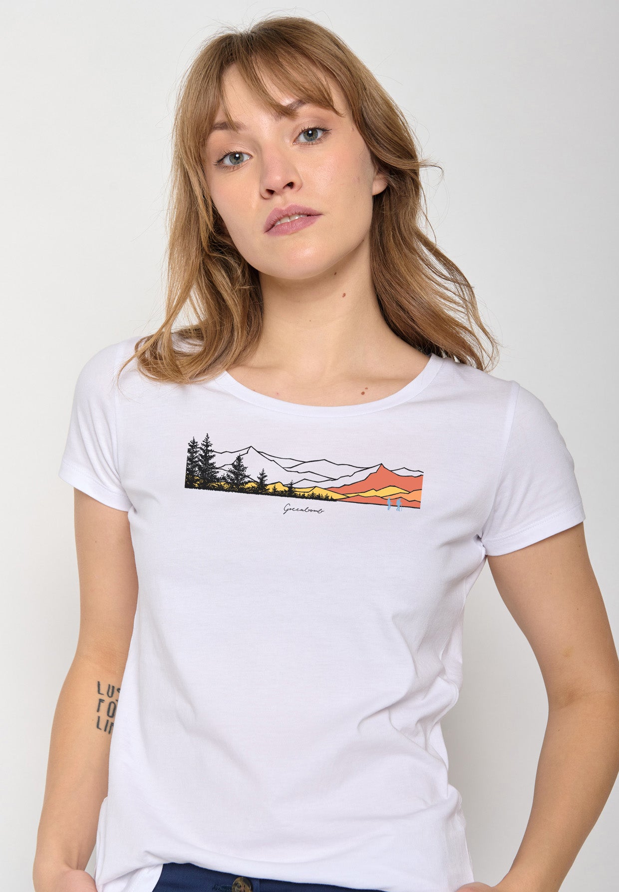 Weiß:  Lässiges T-Shirt aus Bio-Baumwolle für Damen [17295]