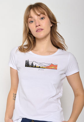 Weiß:  Lässiges T-Shirt aus Bio-Baumwolle für Damen [17295]