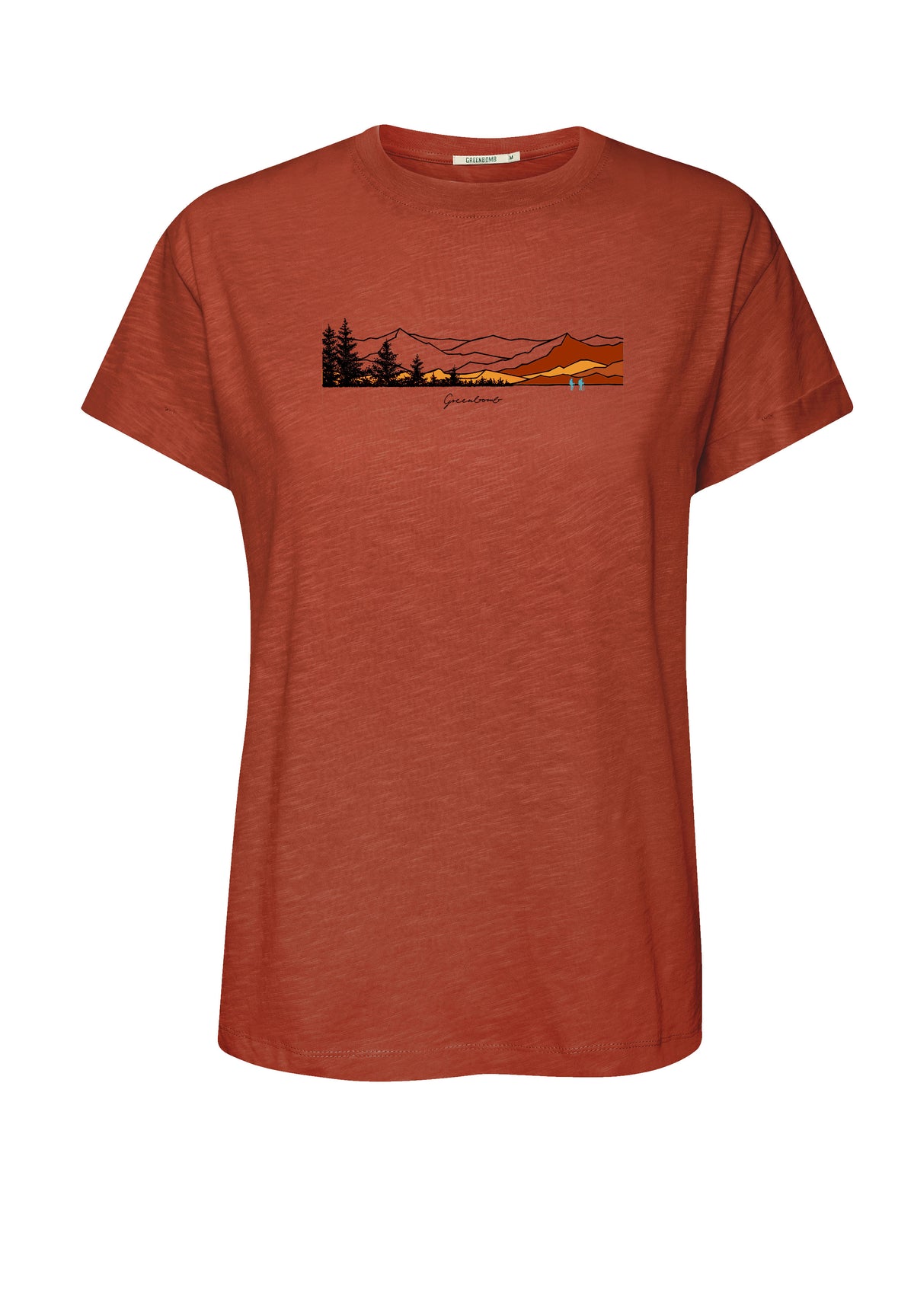 Clay Red: Lässiges T-Shirt aus Bio-Baumwolle für Damen [17297]