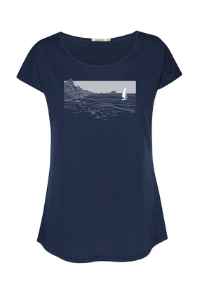 Blau:  Sportliches T-Shirt aus Bio-Baumwolle für Damen [17312]