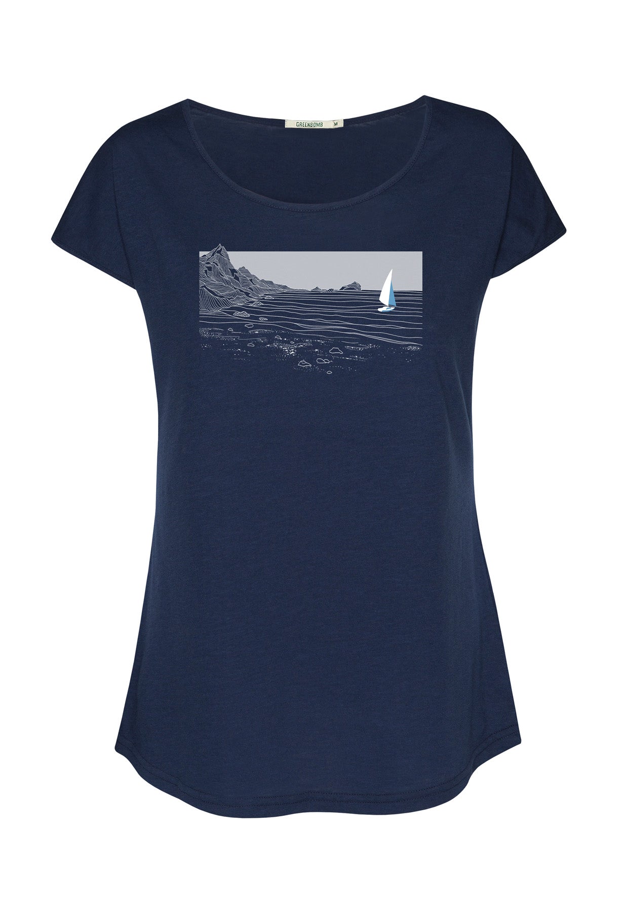 Navy: Lässiges T-Shirt aus Bio-Baumwolle für Damen [17312]