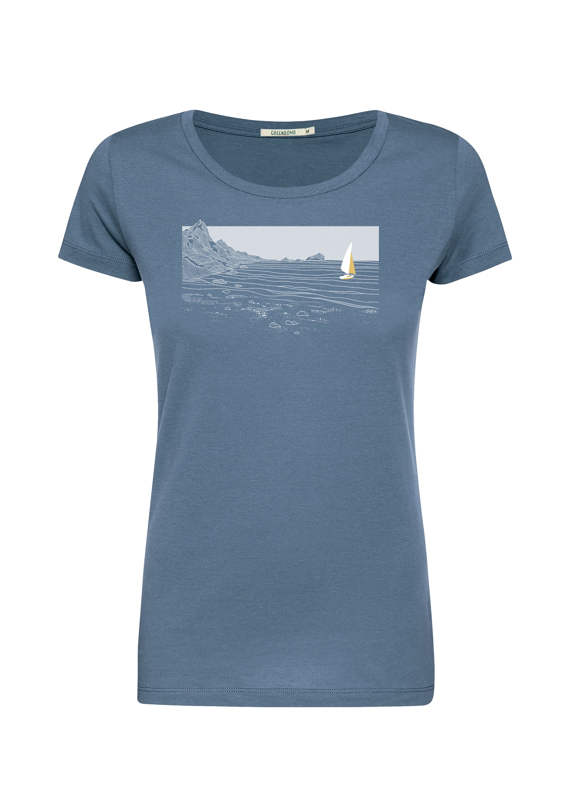 Blau:  Lässiges T-Shirt aus Bio-Baumwolle für Damen [17313]