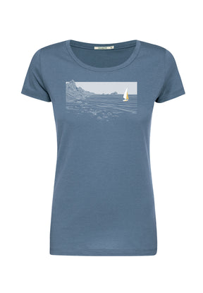 Blau:  Lässiges T-Shirt aus Bio-Baumwolle für Damen [17313]