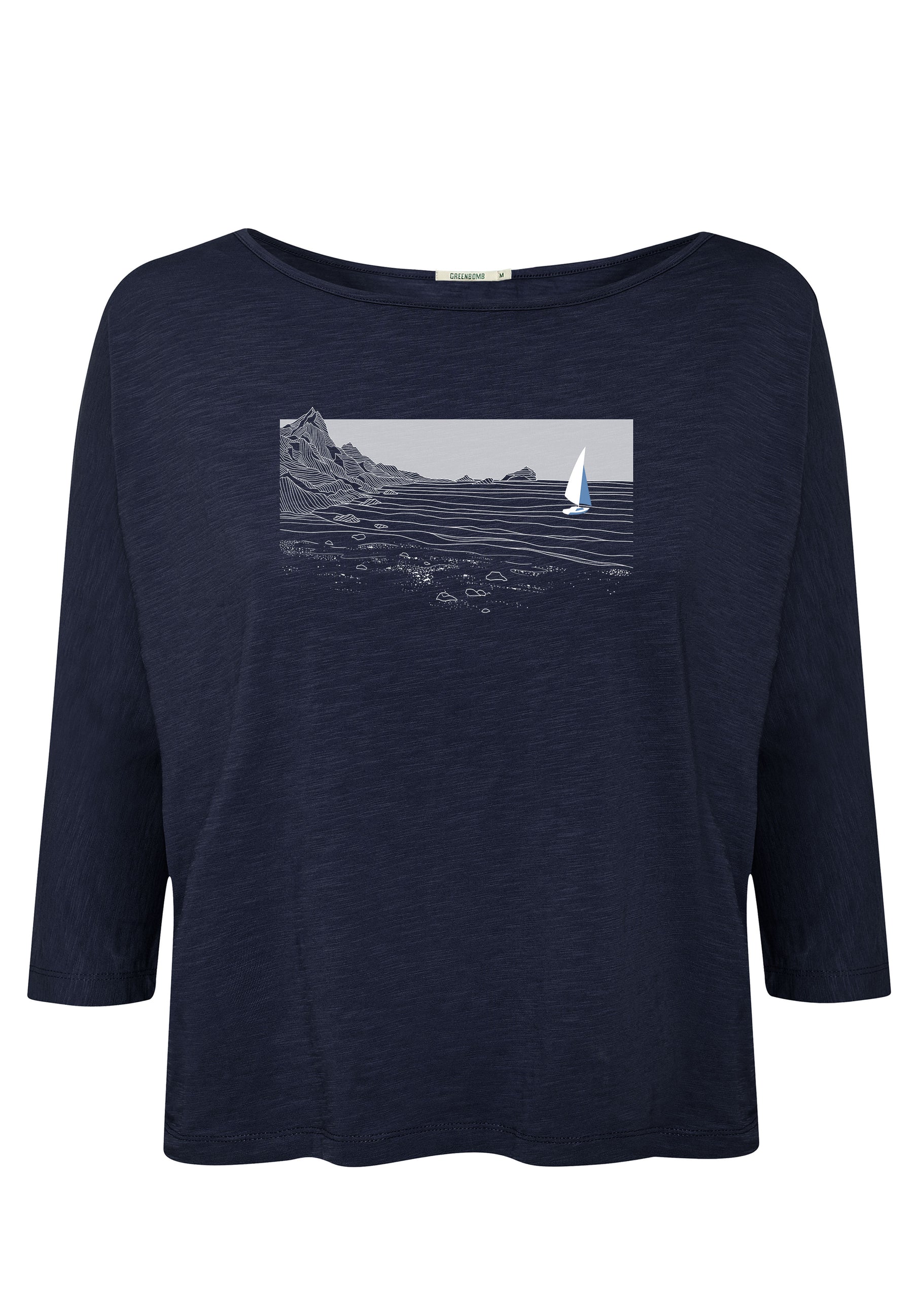 Navy Wash: Gemütliches Longsleeve aus Viskose (LENZING™ ECOVERO™) Mix für Damen [17318]