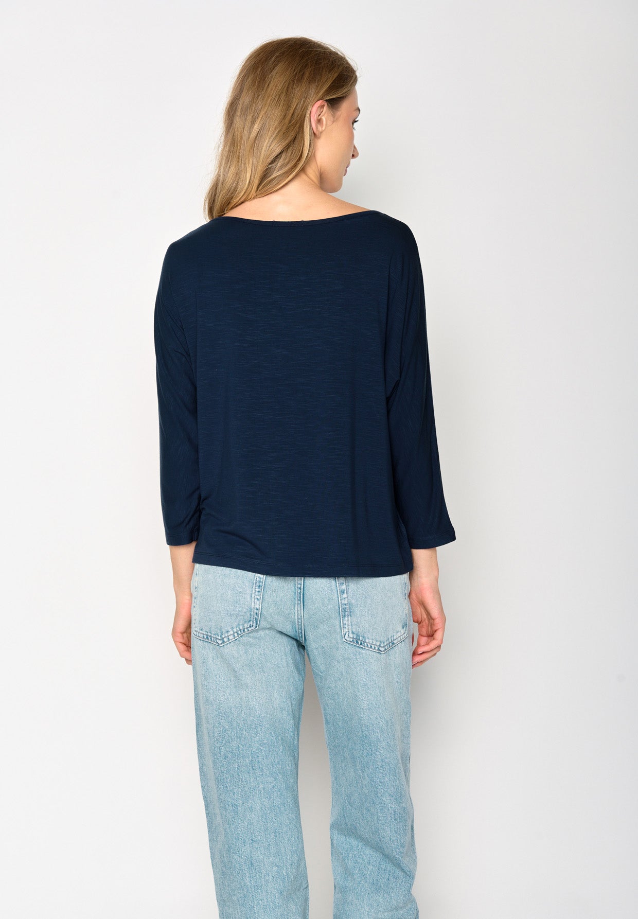 Blau:  Gemütliches Longsleeve aus Viskose (LENZING™ ECOVERO™) Mix für Damen [17321]