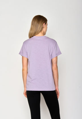 Lila:  Lässiges T-Shirt aus Bio-Baumwolle für Damen [17327]