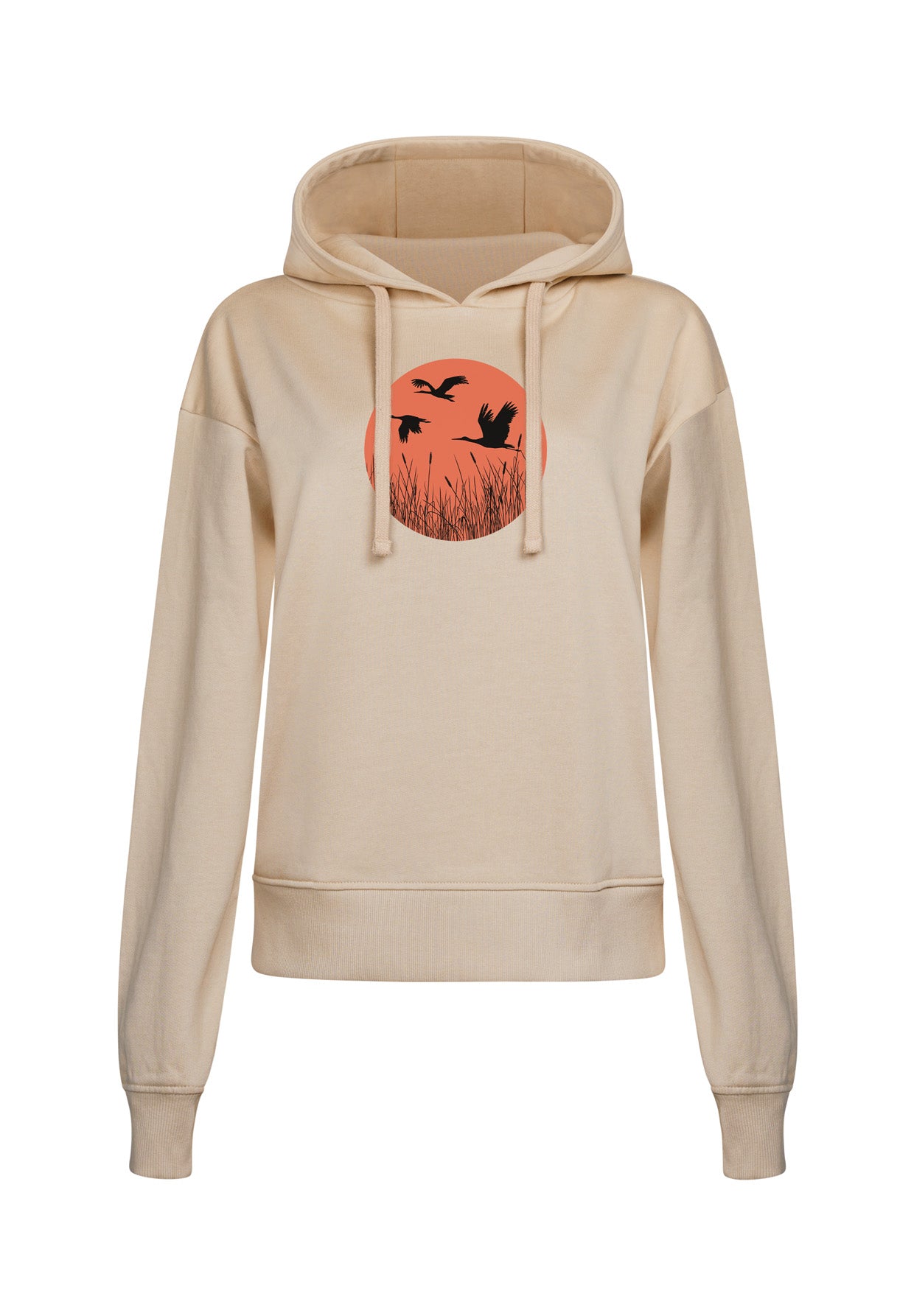 Latte: Gemütlicher Hoodie aus Bio-Baumwoll Mix für Damen [17335]