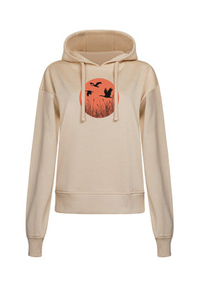 Latte: Gemütlicher Hoodie aus Bio-Baumwoll Mix für Damen [17335]