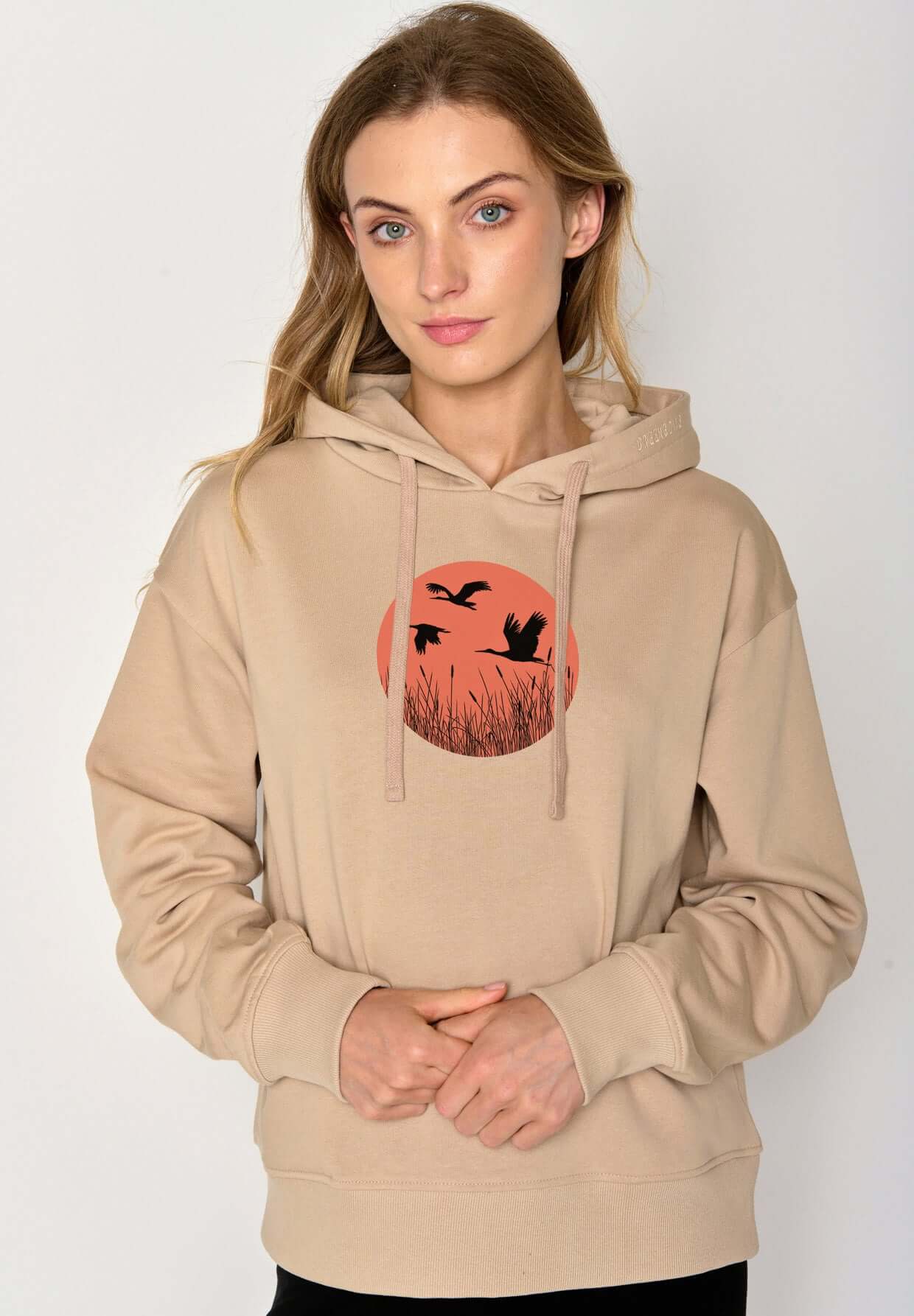 Braun:  Gemütlicher Hoodie aus Bio-Baumwoll Mix für Damen [17339]
