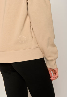 Latte: Gemütlicher Hoodie aus Bio-Baumwoll Mix für Damen [17340]