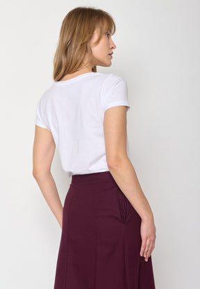 Weiß:  Lässiges T-Shirt aus Bio-Baumwolle für Damen [17348]