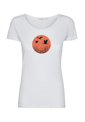 Weiß:  Lässiges T-Shirt aus Bio-Baumwolle für Damen [17350]