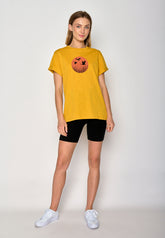 Gelb:  Lässiges T-Shirt aus Bio-Baumwolle für Damen [17352]