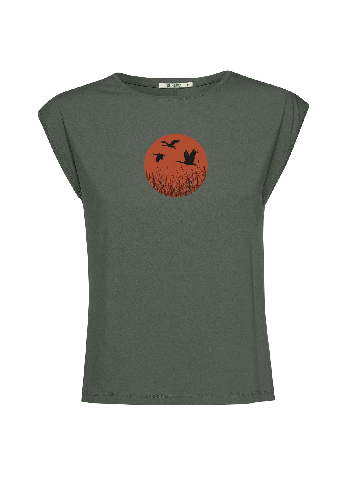 Dirty Olive: Lässiges Shirt aus LENZING™ TENCEL™ Mix für Damen [17356]