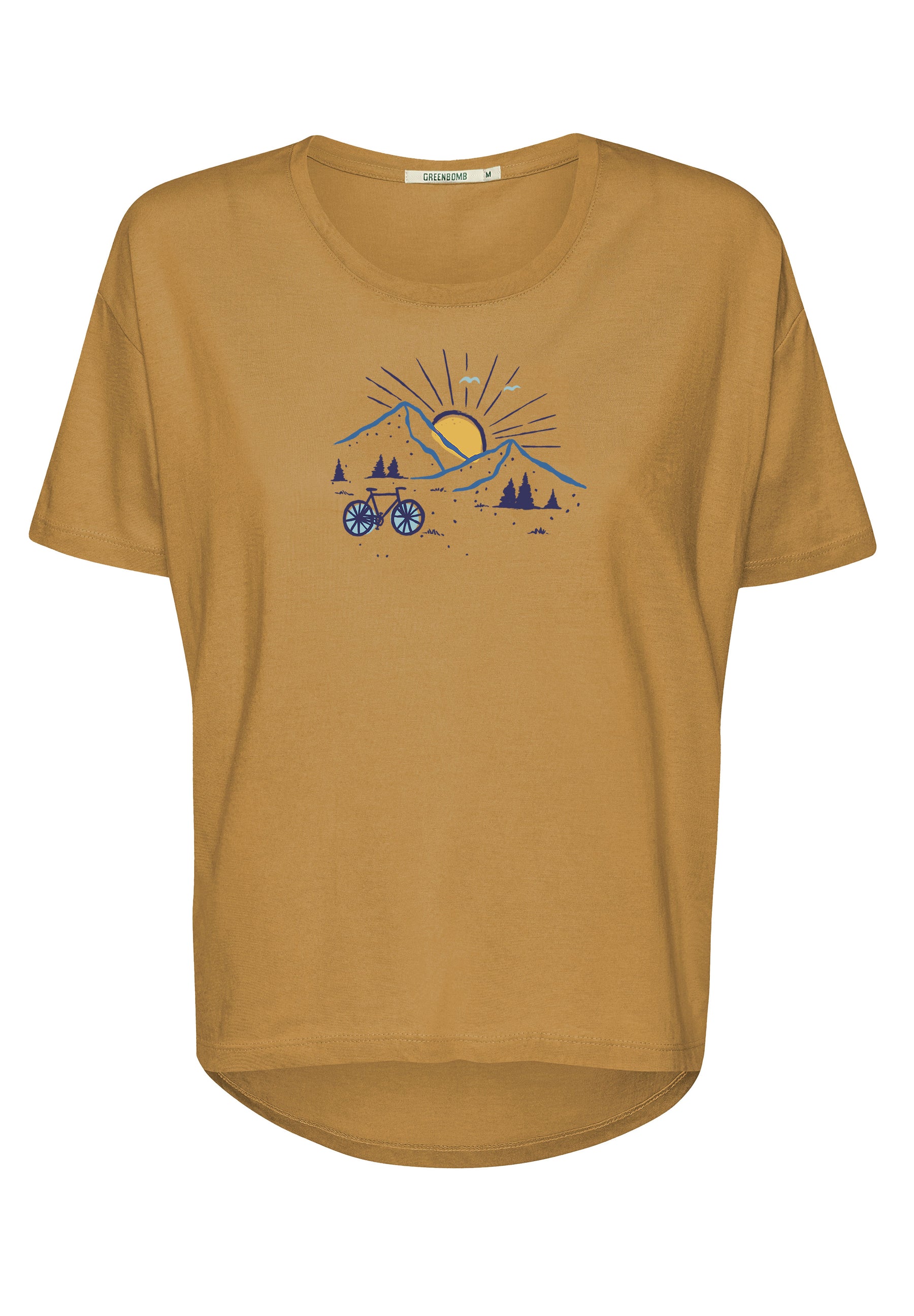 Gelb:  Lässiges T-Shirt aus Bio-Baumwoll Mix für Damen [17362]