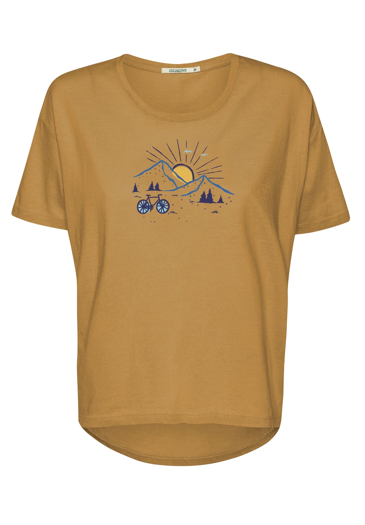 Golden Yellow: Lässiges T-Shirt aus Bio-Baumwoll-Mix für Damen [17362]