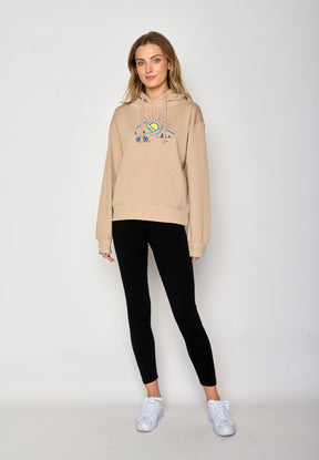 Braun:  Gemütlicher Hoodie aus Bio-Baumwoll Mix für Damen [17369]