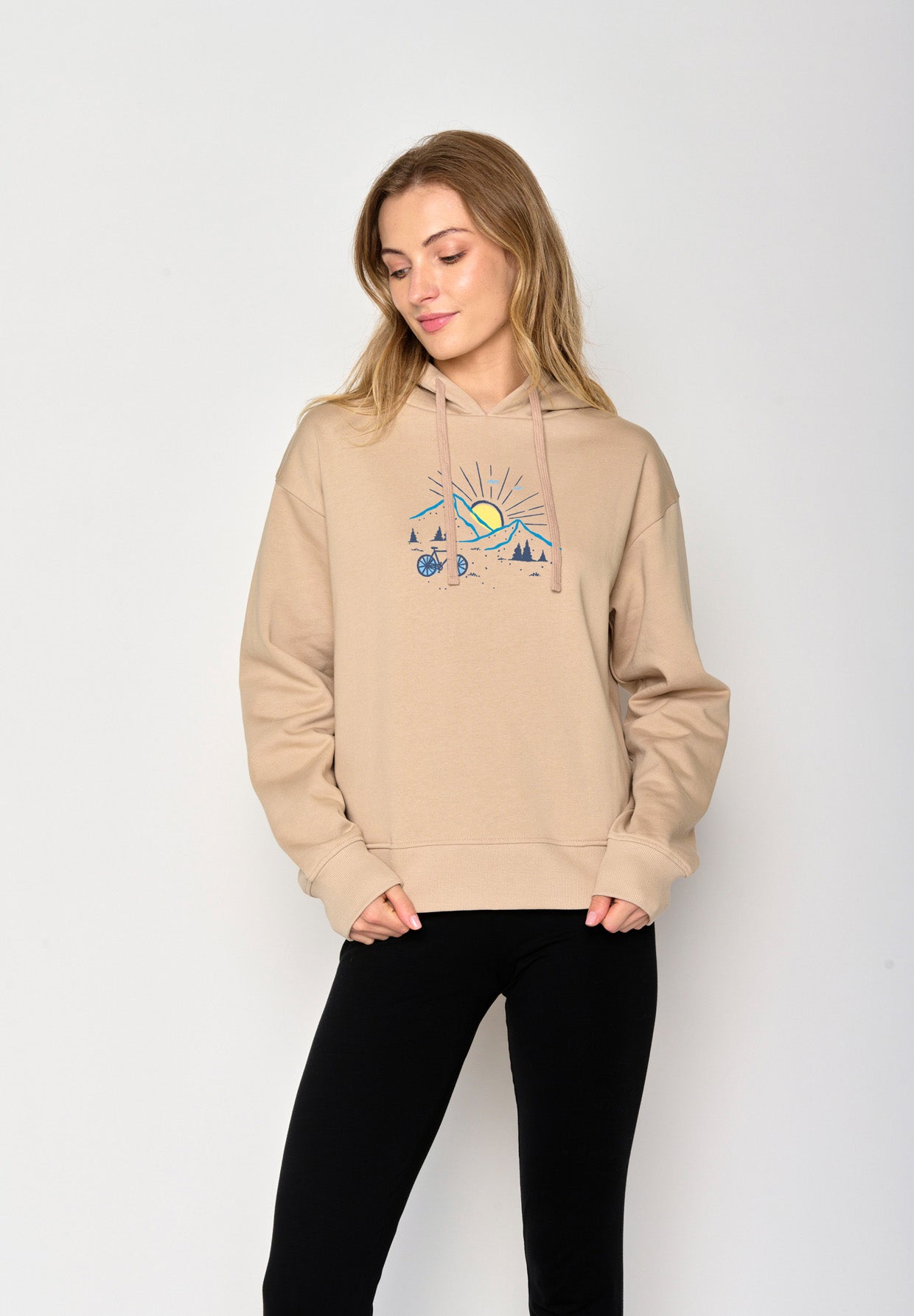 Braun:  Gemütlicher Hoodie aus Bio-Baumwoll Mix für Damen [17370]