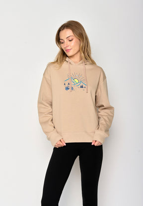 Latte: Gemütlicher Hoodie aus Bio-Baumwoll Mix für Damen [17370]