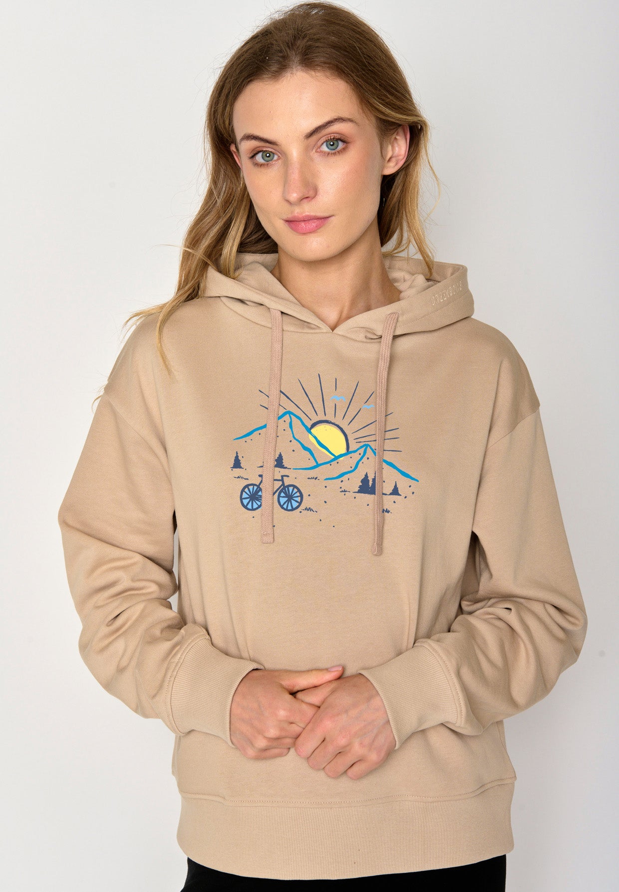 Braun:  Gemütlicher Hoodie aus Bio-Baumwoll Mix für Damen [17372]