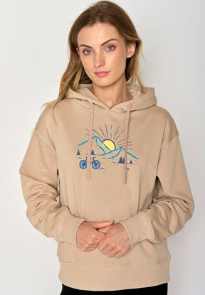 Braun:  Gemütlicher Hoodie aus Bio-Baumwoll Mix für Damen [17372]