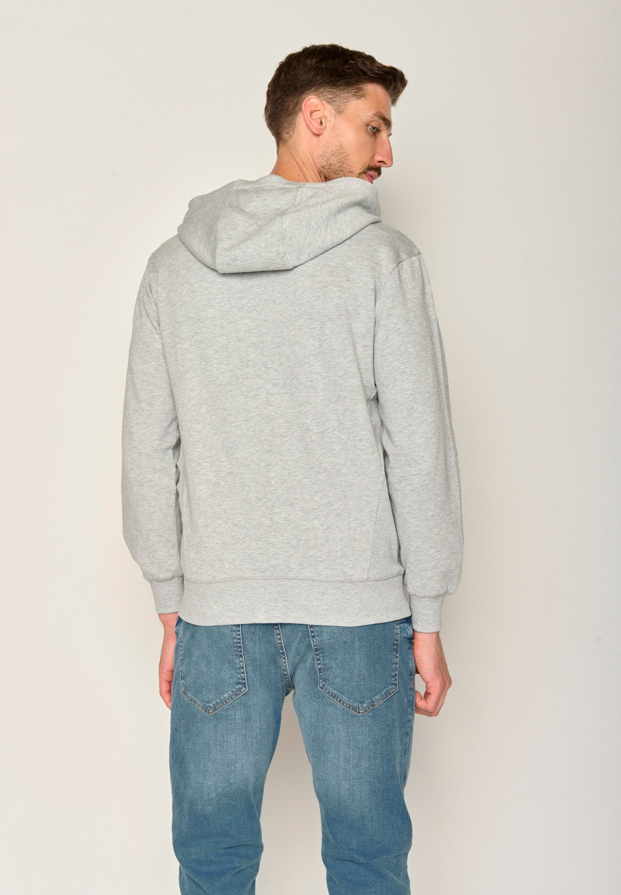 Grau:  Sportliche Zipjacke aus Bio-Baumwolle für Herren [17381]