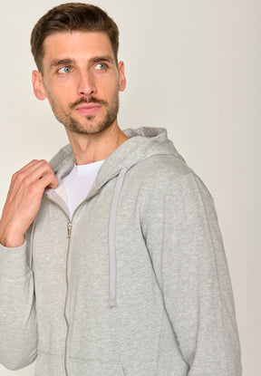 Grau:  Sportliche Zipjacke aus Bio-Baumwolle für Herren [17382]