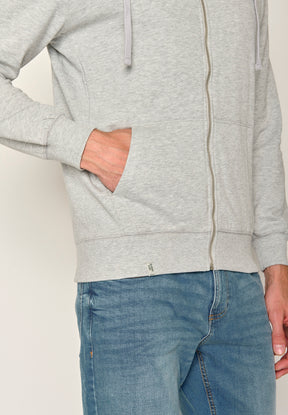 Grau:  Sportliche Zipjacke aus Bio-Baumwolle für Herren [17383]
