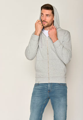 Grau:  Sportliche Zipjacke aus Bio-Baumwolle für Herren [17384]