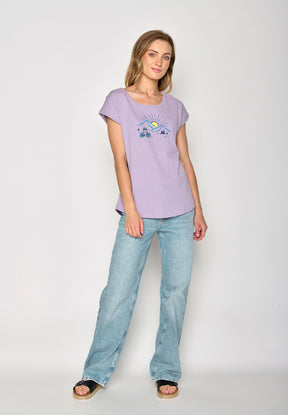 Lila:  Sportliches T-Shirt aus Bio-Baumwolle für Damen [17387]