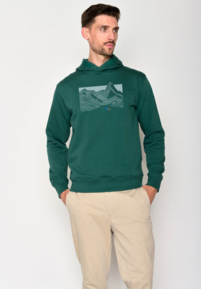 Jungle Green: Kuschliger Hoodie aus Bio-Baumwolle für Herren [17393]