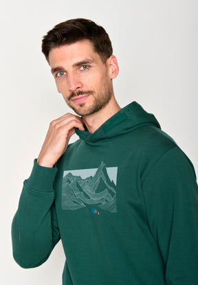 Jungle Green: Kuschliger Hoodie aus Bio-Baumwolle für Herren [17395]