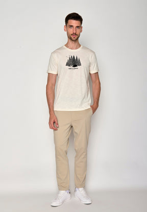 Weiß:  Lässiges T-Shirt aus Bio-Baumwoll Mix für Herren [17397]